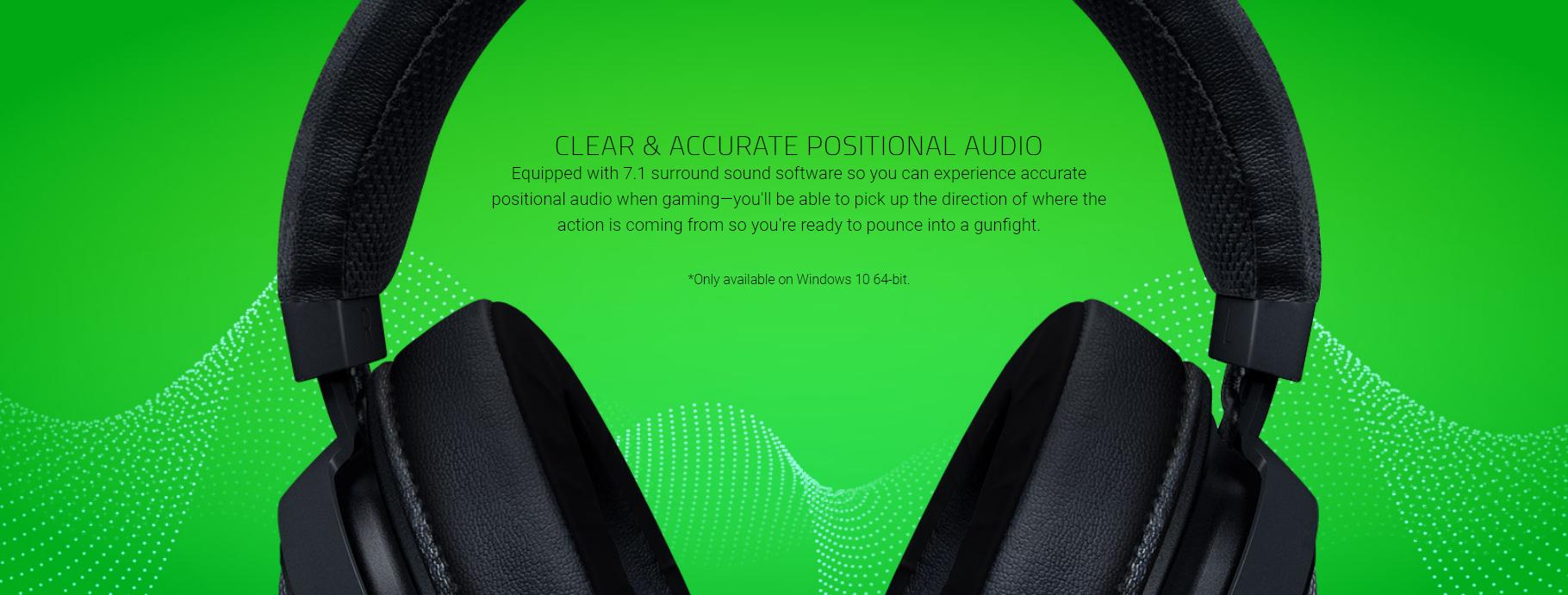 Tai nghe Razer Kraken Multi Platform Wired Gaming Headset Quartz RZ04-02830300-R3M1 tích hợp giả lập âm thanh vòm